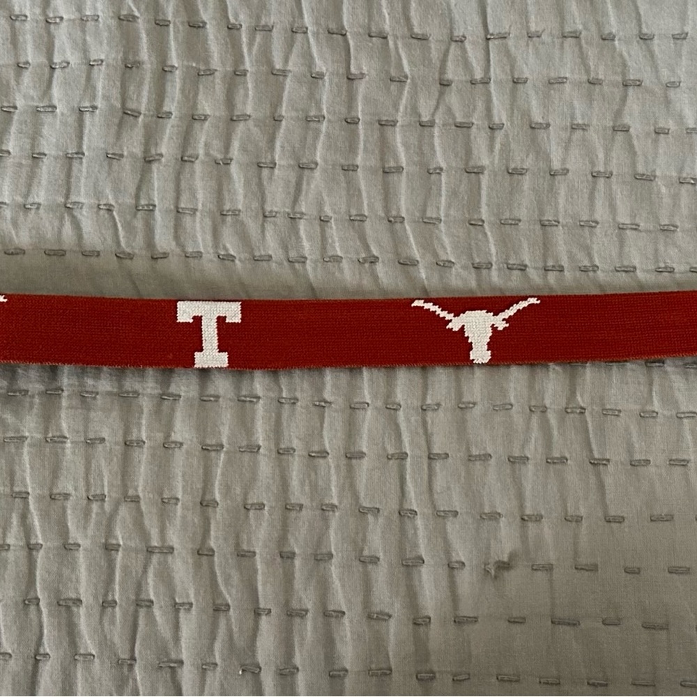 Red Men's Belt with White Accents